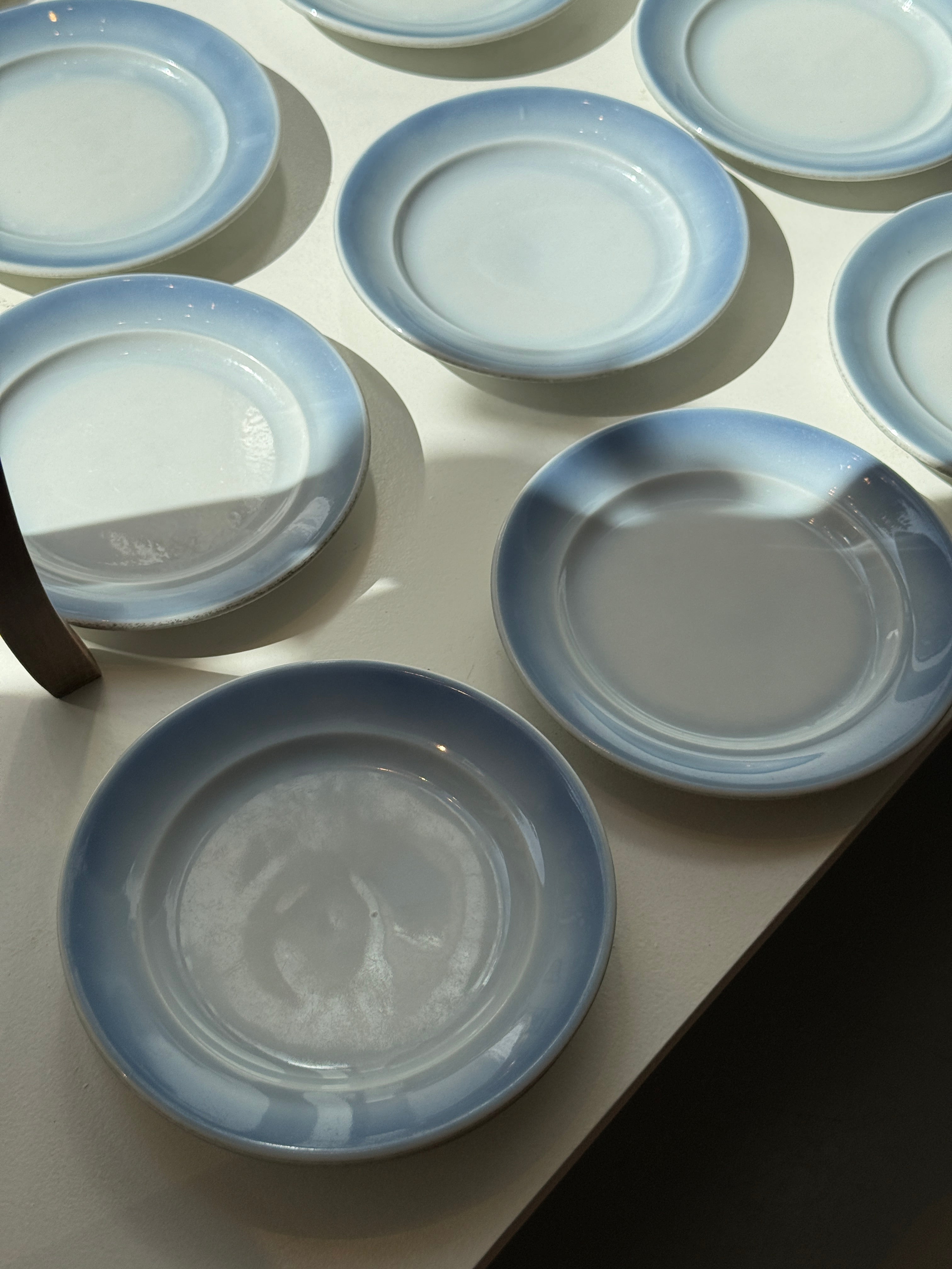Blue cake plates
