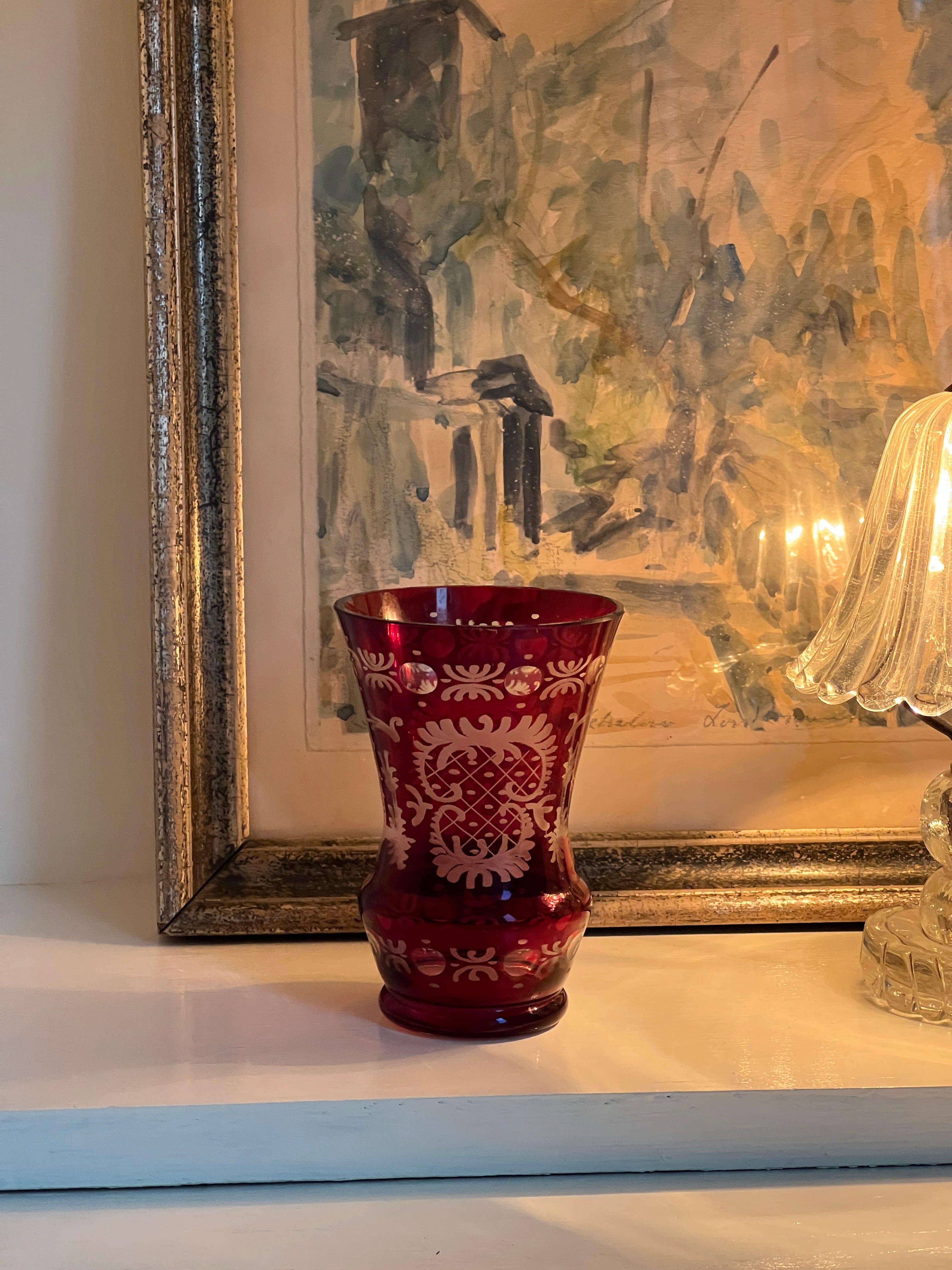 Bohemian glass vase