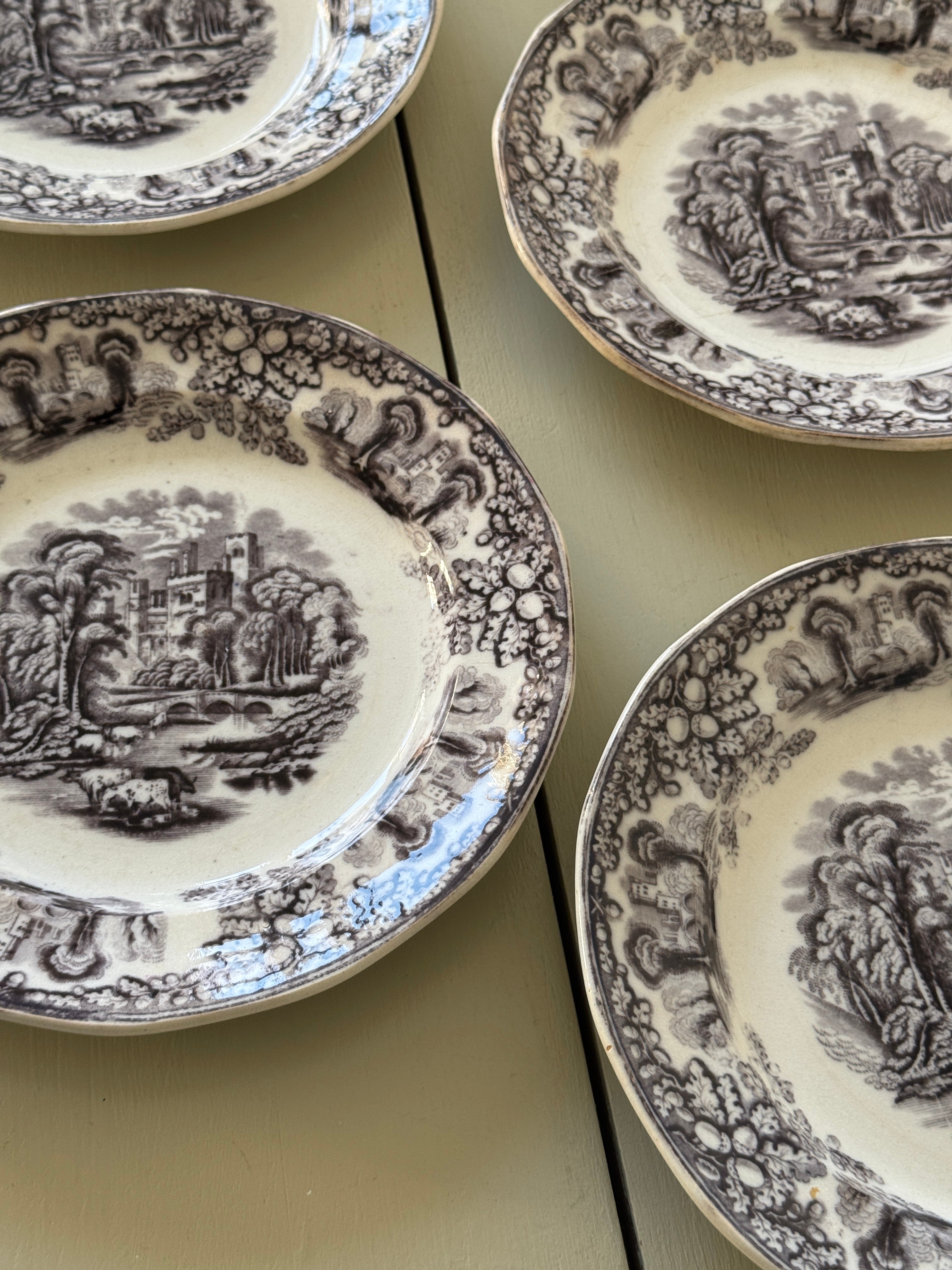 Antique dinner plates (4 pcs)