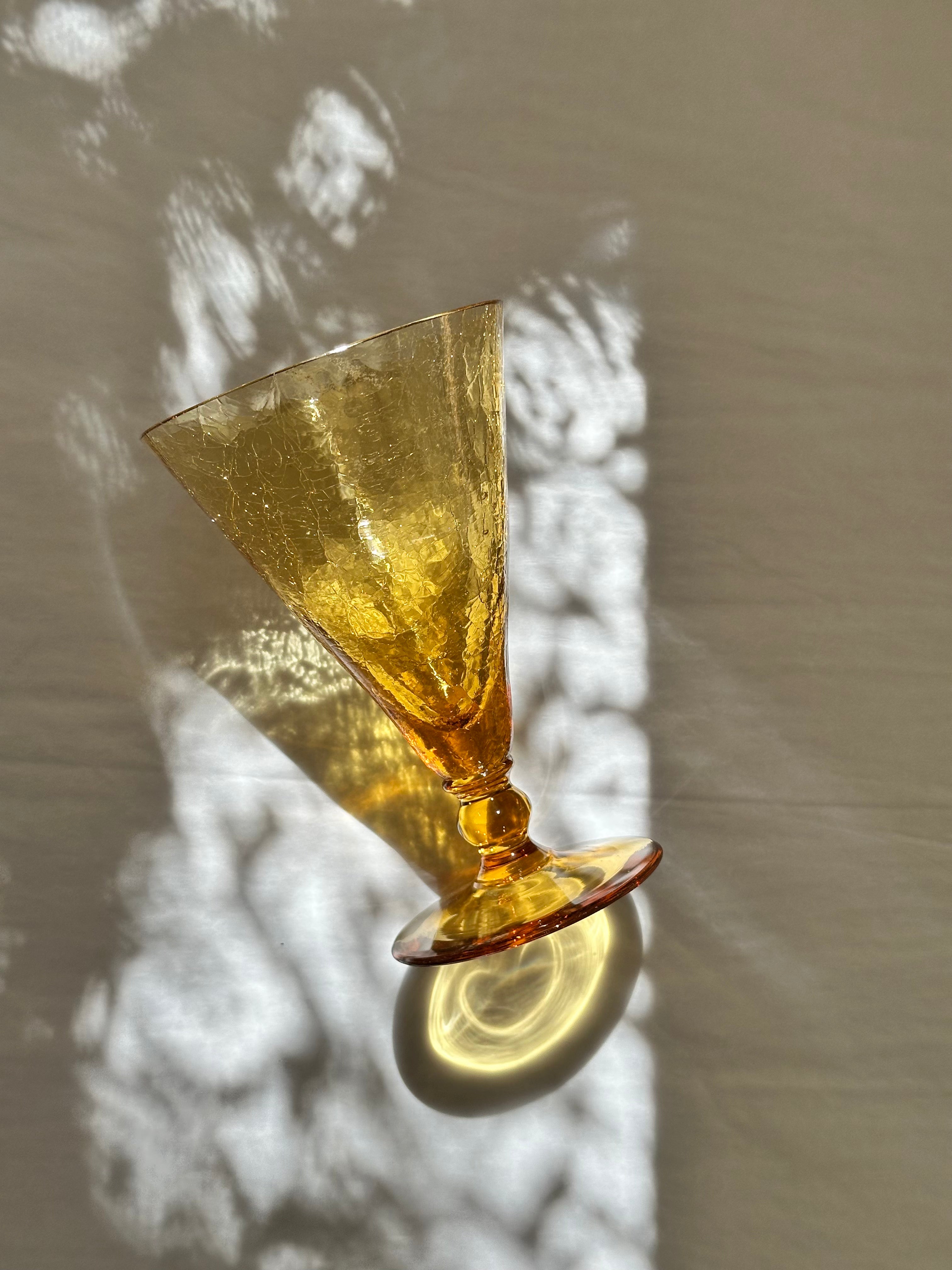 Amber glass vase