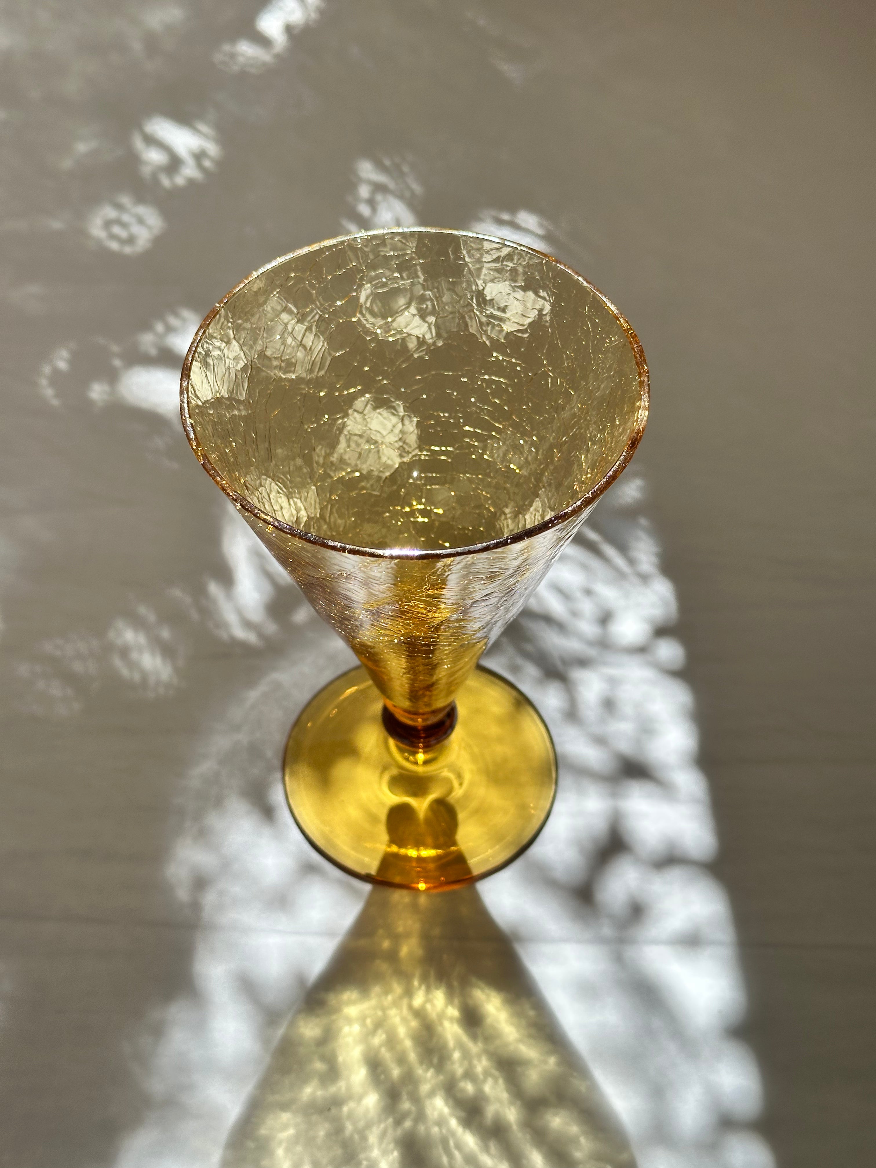 Amber glass vase