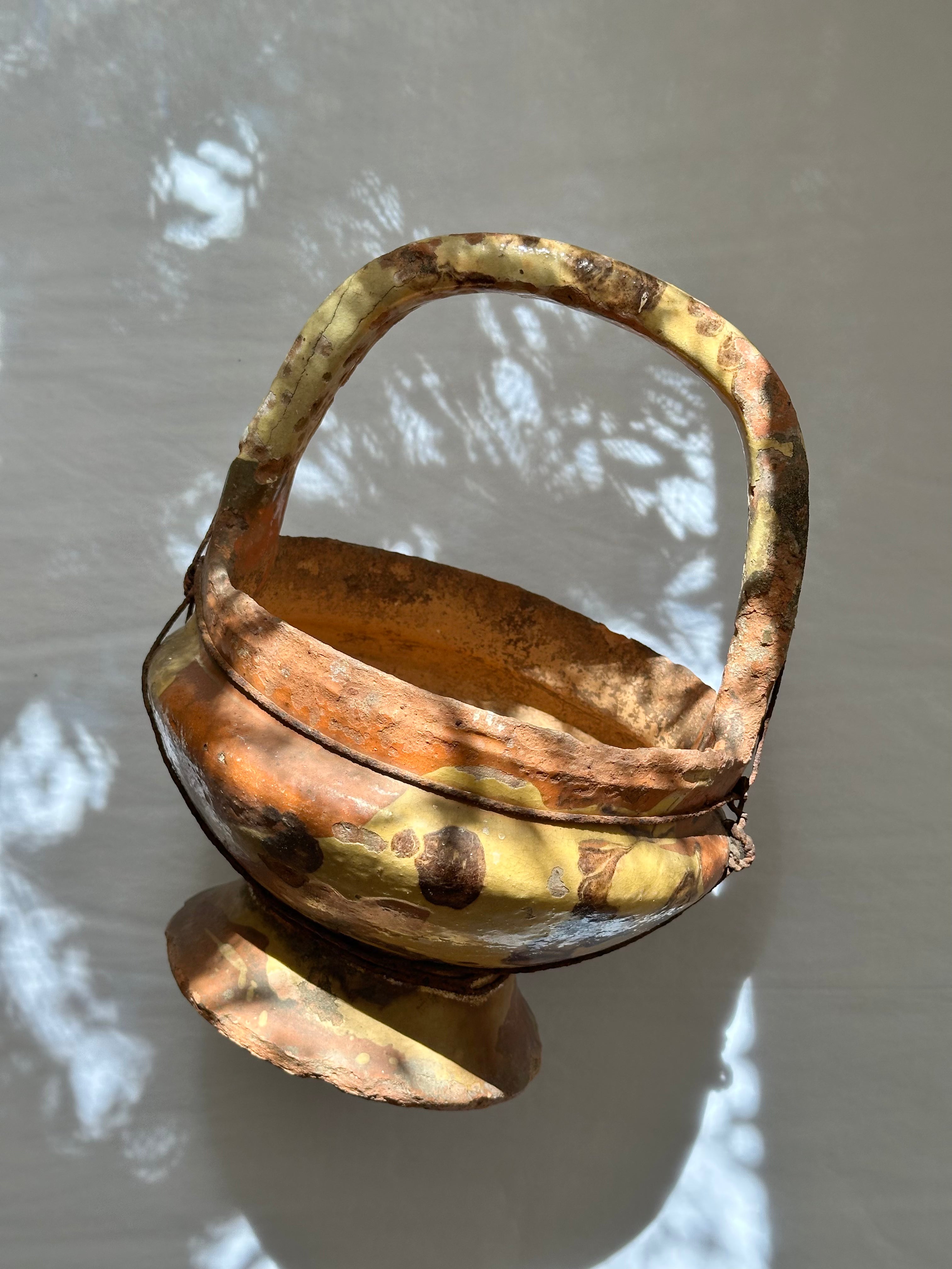 Antique ceramic basket