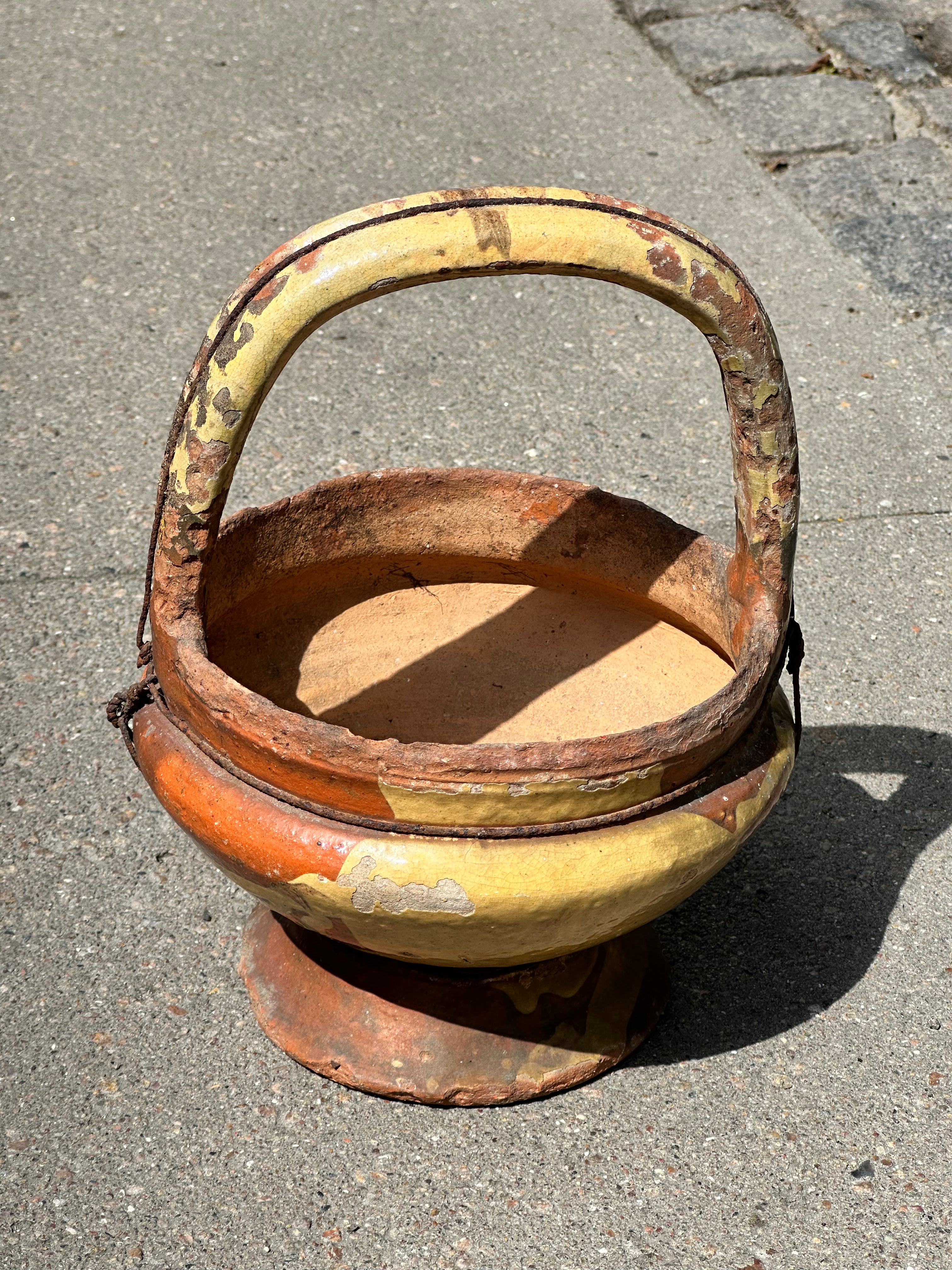 Antique ceramic basket