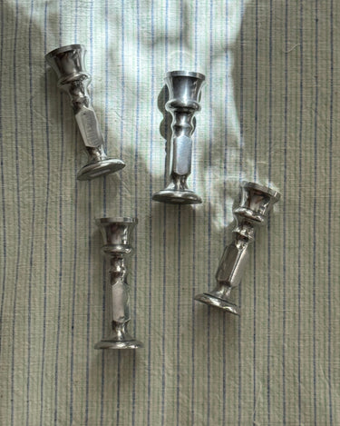 Aluminium candlesticks (4 pcs) - NEROLI