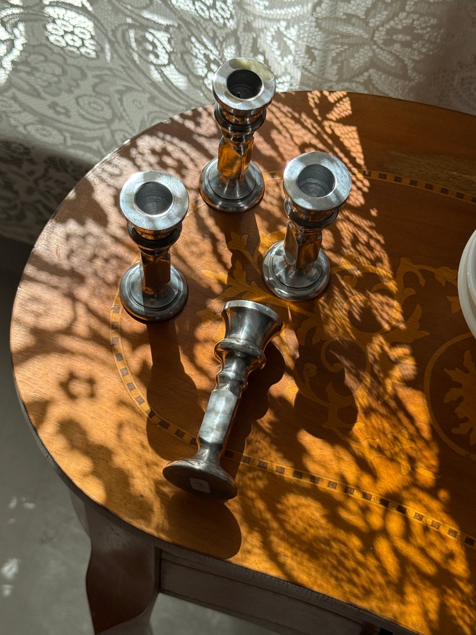 Aluminium candlesticks (4 pcs) - NEROLI