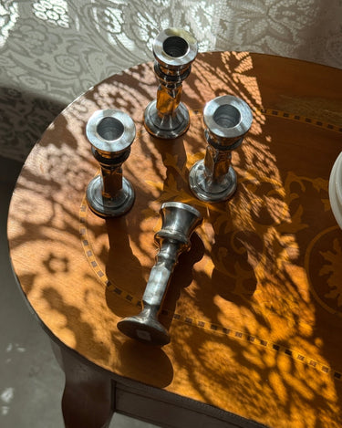 Aluminium candlesticks (4 pcs) - NEROLI