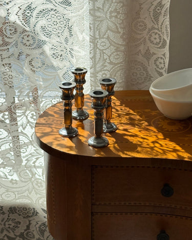 Aluminium candlesticks (4 pcs) - NEROLI
