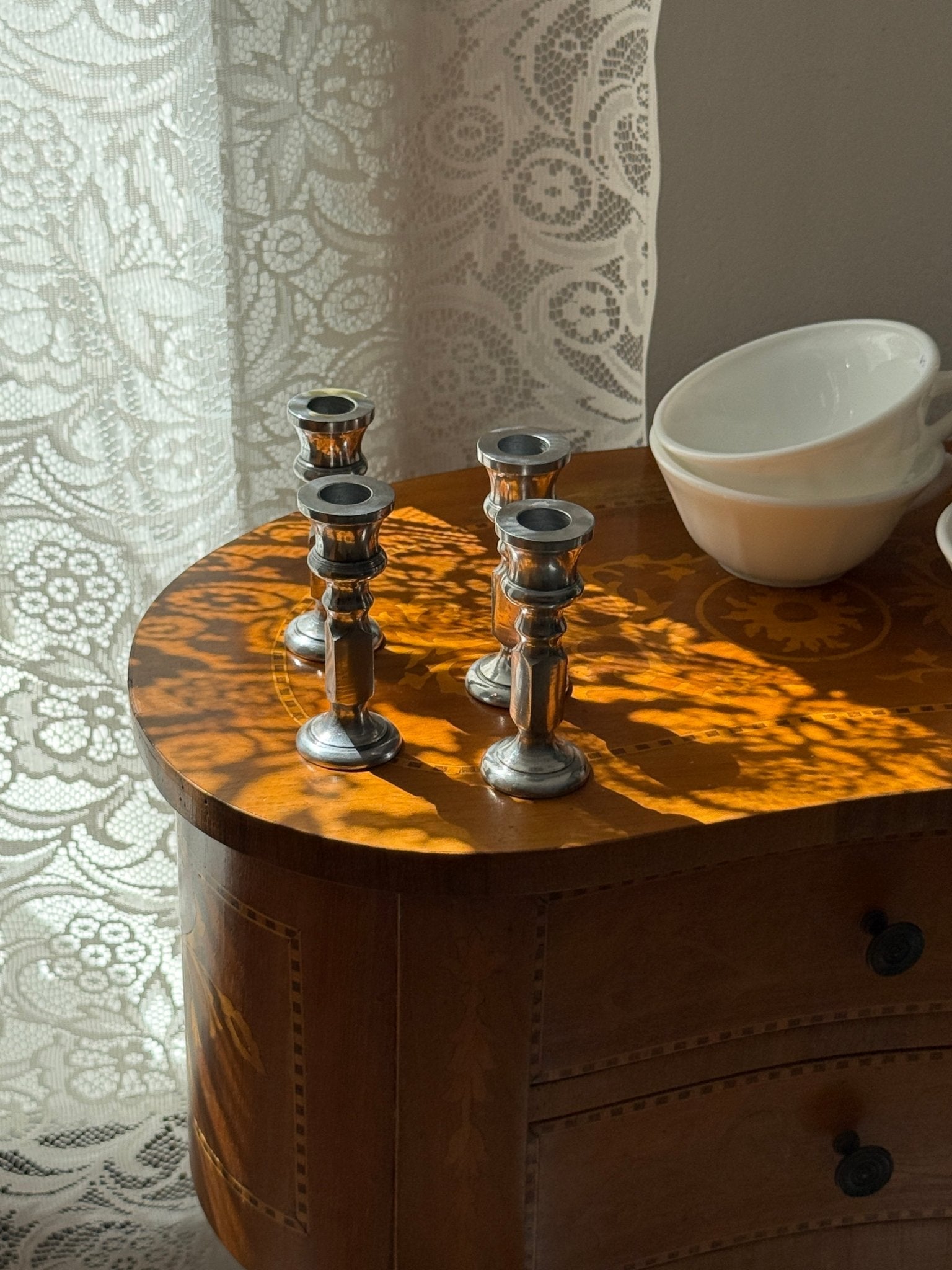Aluminium candlesticks (4 pcs) - NEROLI