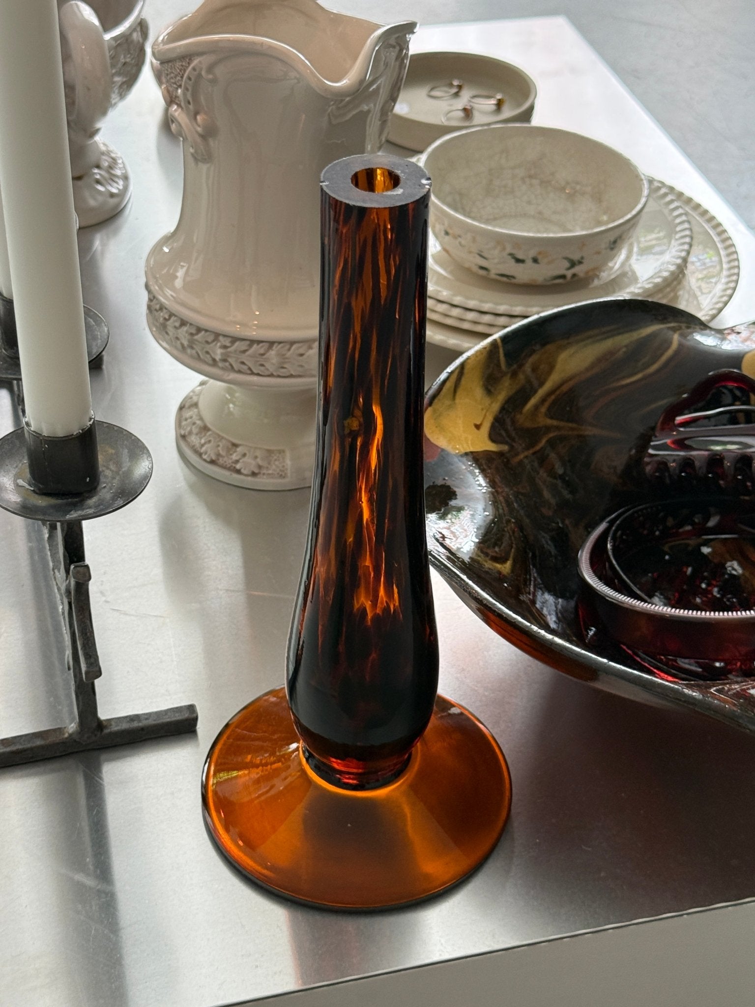 Amber glass vase - NEROLI