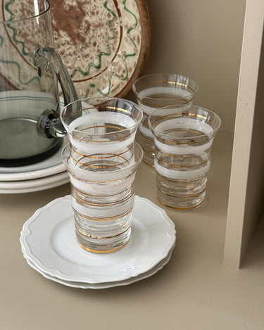 Antique glass tumblers (5 pcs) - NEROLI