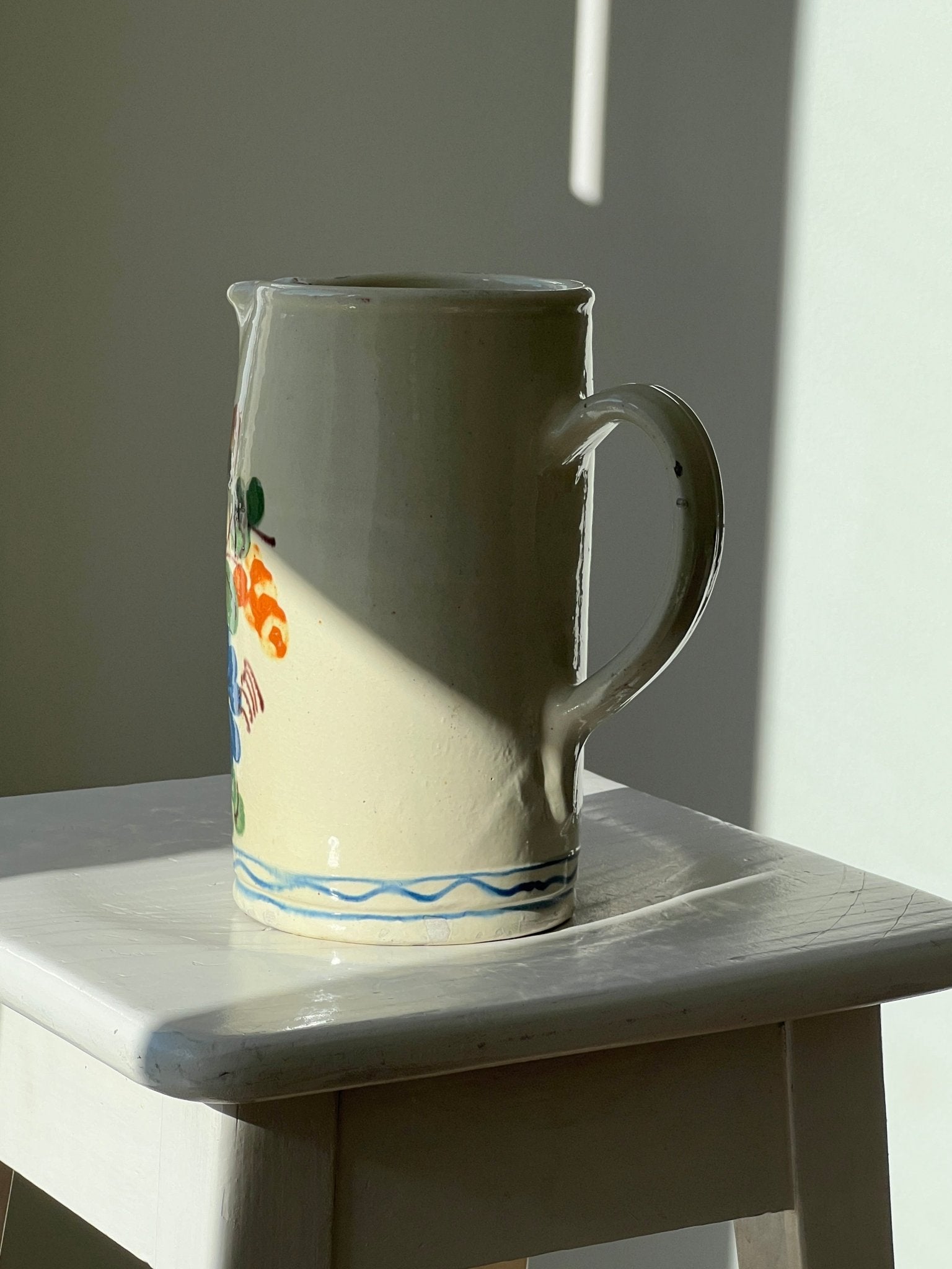 Antique handpainted water jug - NEROLI