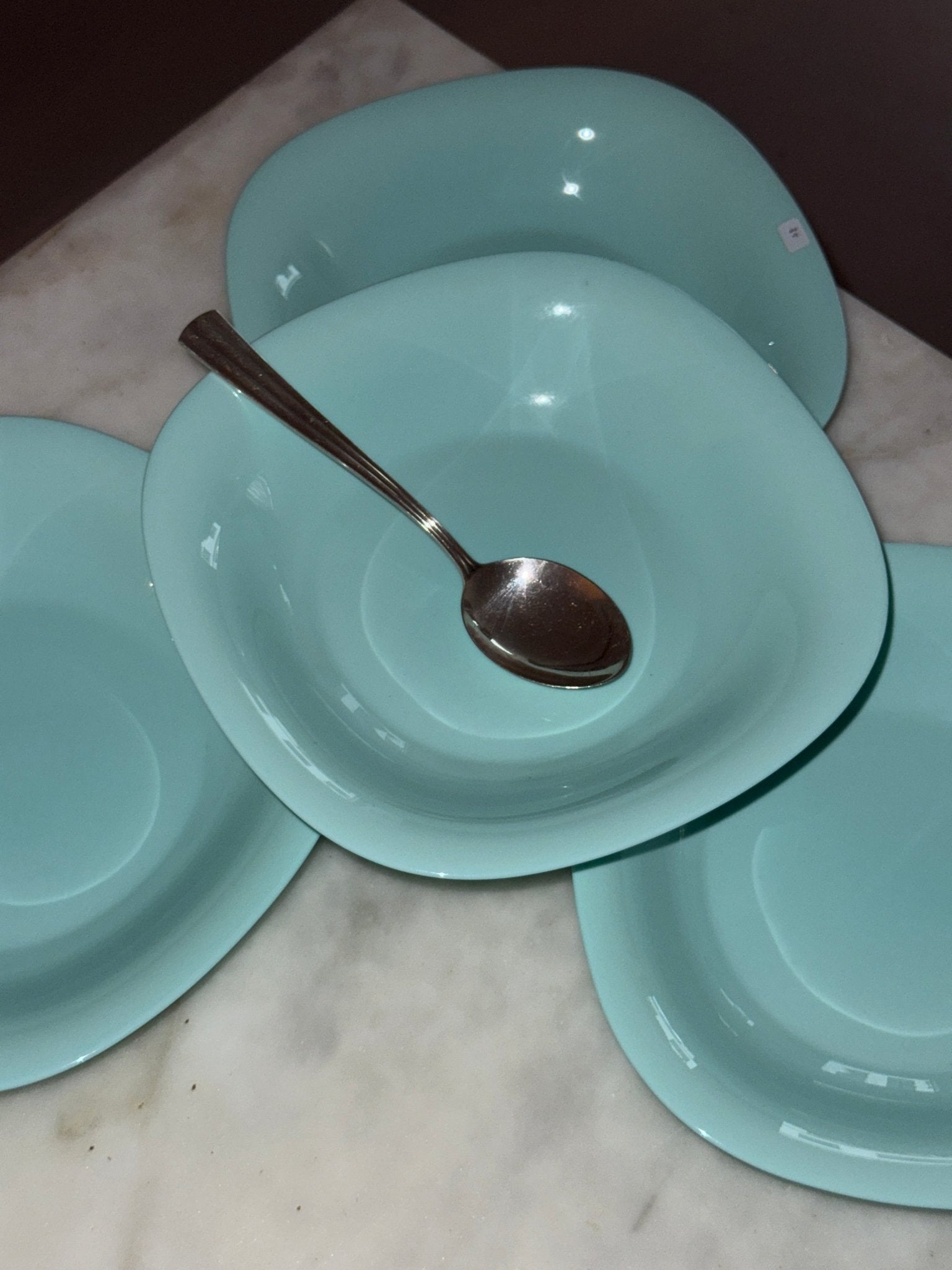 Aqua blue pasta plates (6 pcs) - NEROLI
