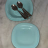 Aqua blue pasta plates (6 pcs) - NEROLI