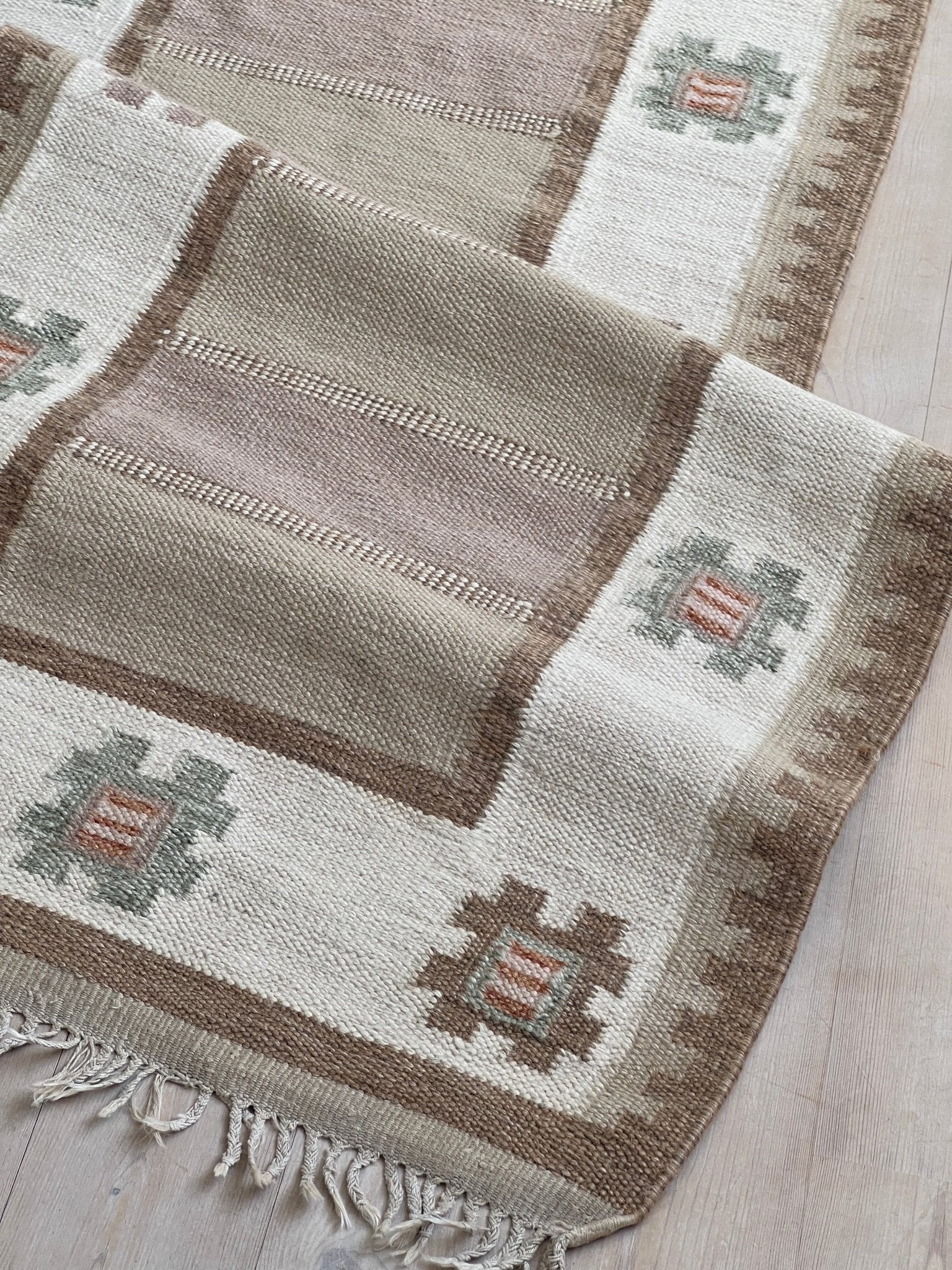Beige flatweave runner - NEROLI