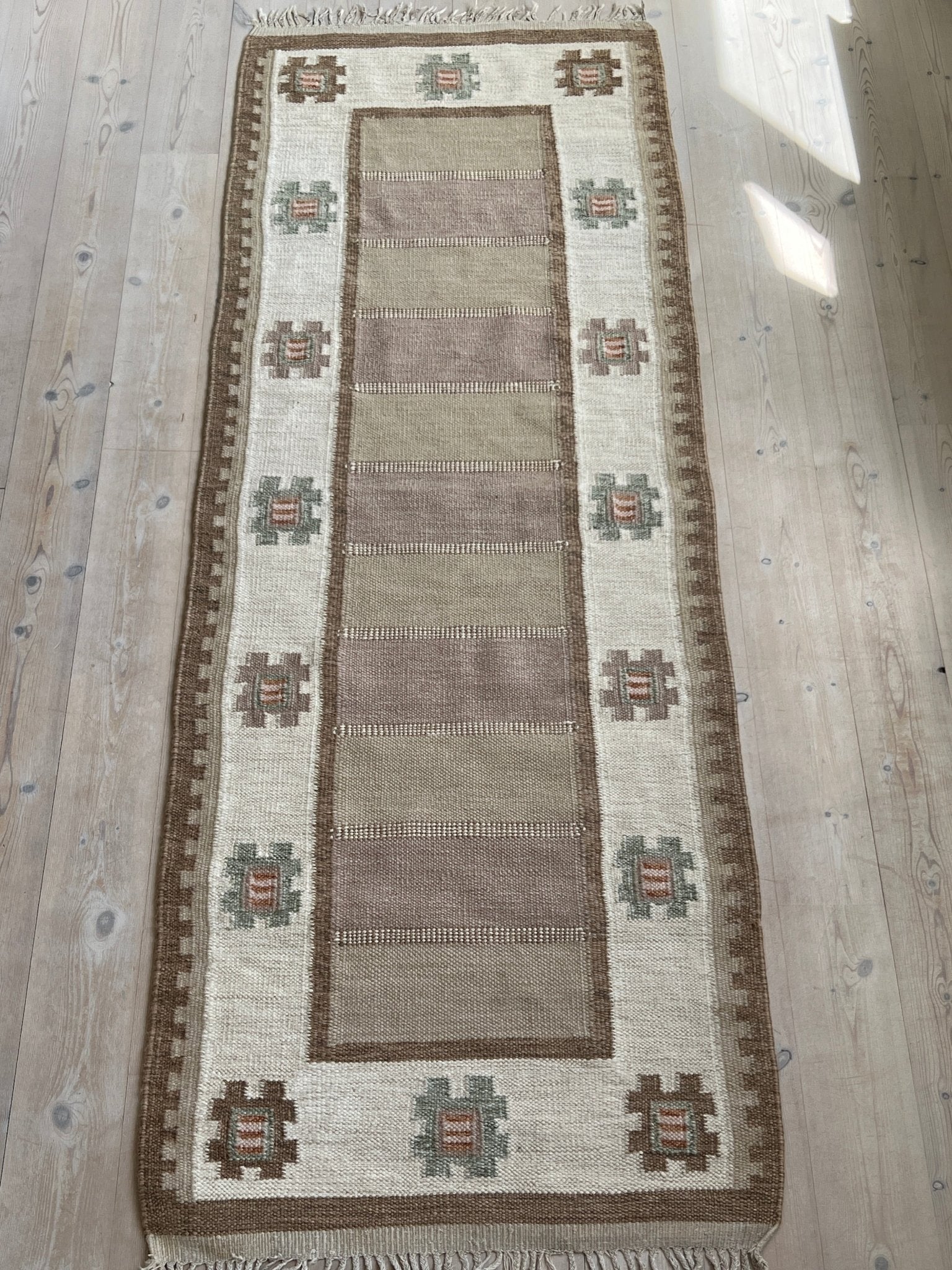 Beige flatweave runner - NEROLI