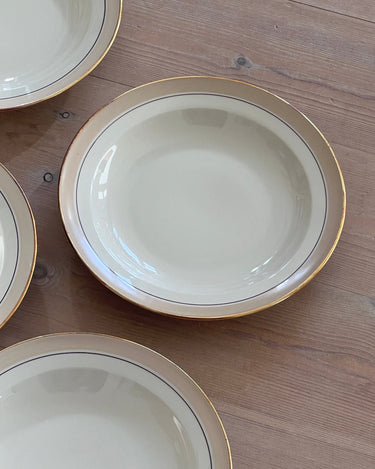 Beige stripe pasta plates (7 pcs) - NEROLI