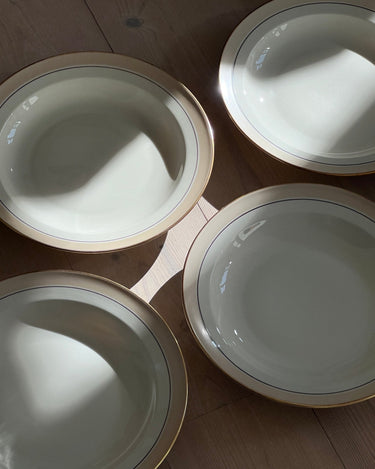 Beige stripe pasta plates (7 pcs) - NEROLI