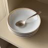 Beige striped pasta plates (11 pcs) - NEROLI