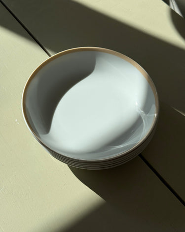 Beige striped pasta plates (11 pcs) - NEROLI