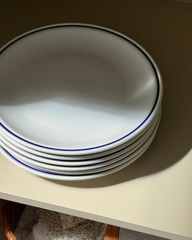 Blue bistro dinner plates (6 pcs) - NEROLI