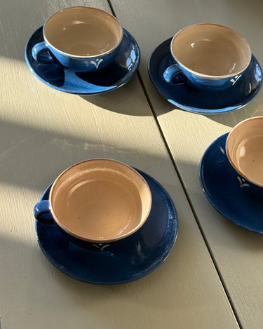 Blue ceramic cups (9 sets) - NEROLI