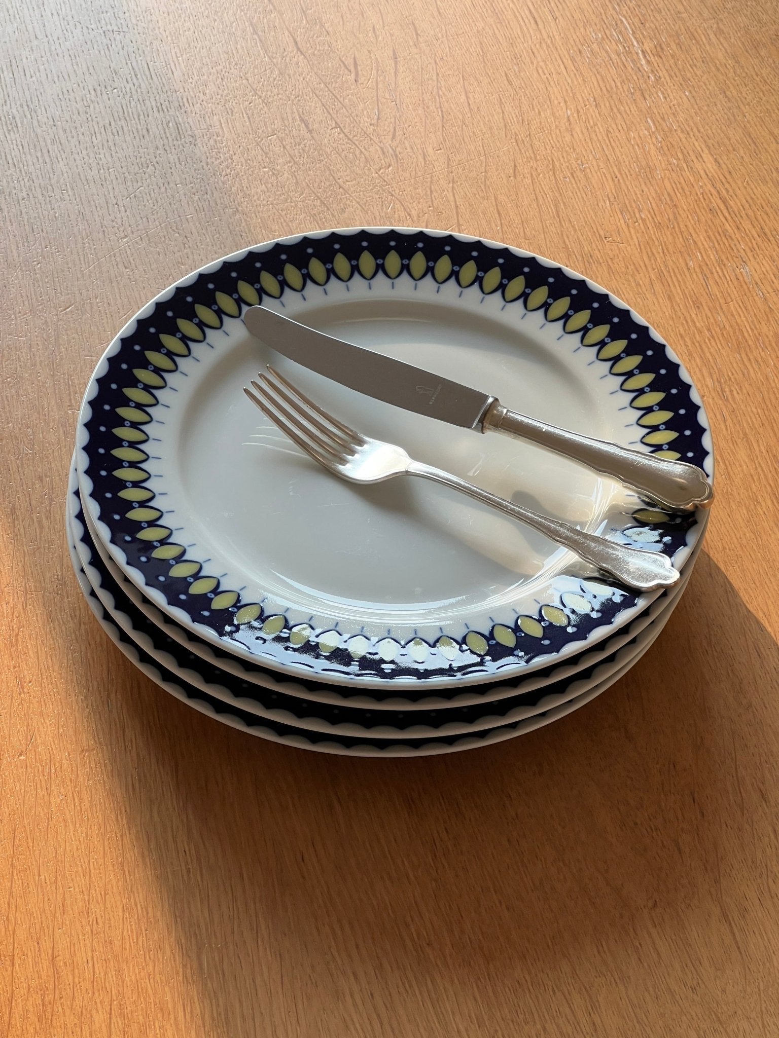 Blue dinner plates (4 pcs) - NEROLI