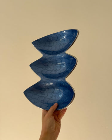 Blue enamel platter - NEROLI