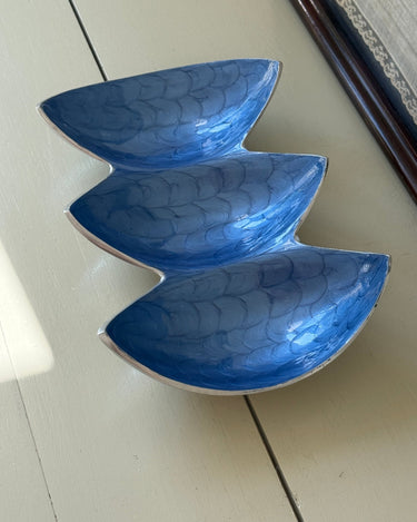 Blue enamel platter - NEROLI