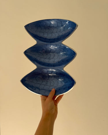 Blue enamel platter - NEROLI