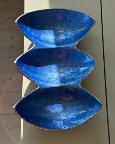 Blue enamel platter - NEROLI