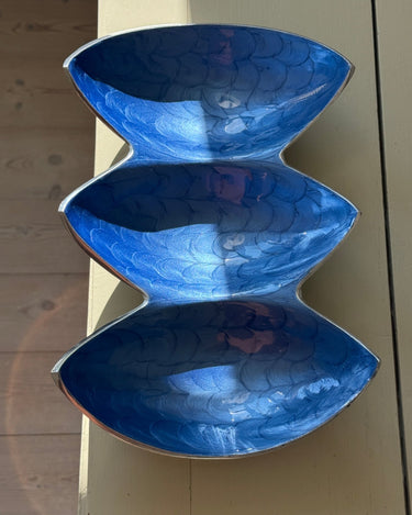 Blue enamel platter - NEROLI
