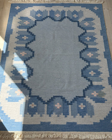 Blue flatweave rug - NEROLI