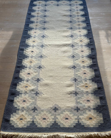 Blue flatweave runner - NEROLI
