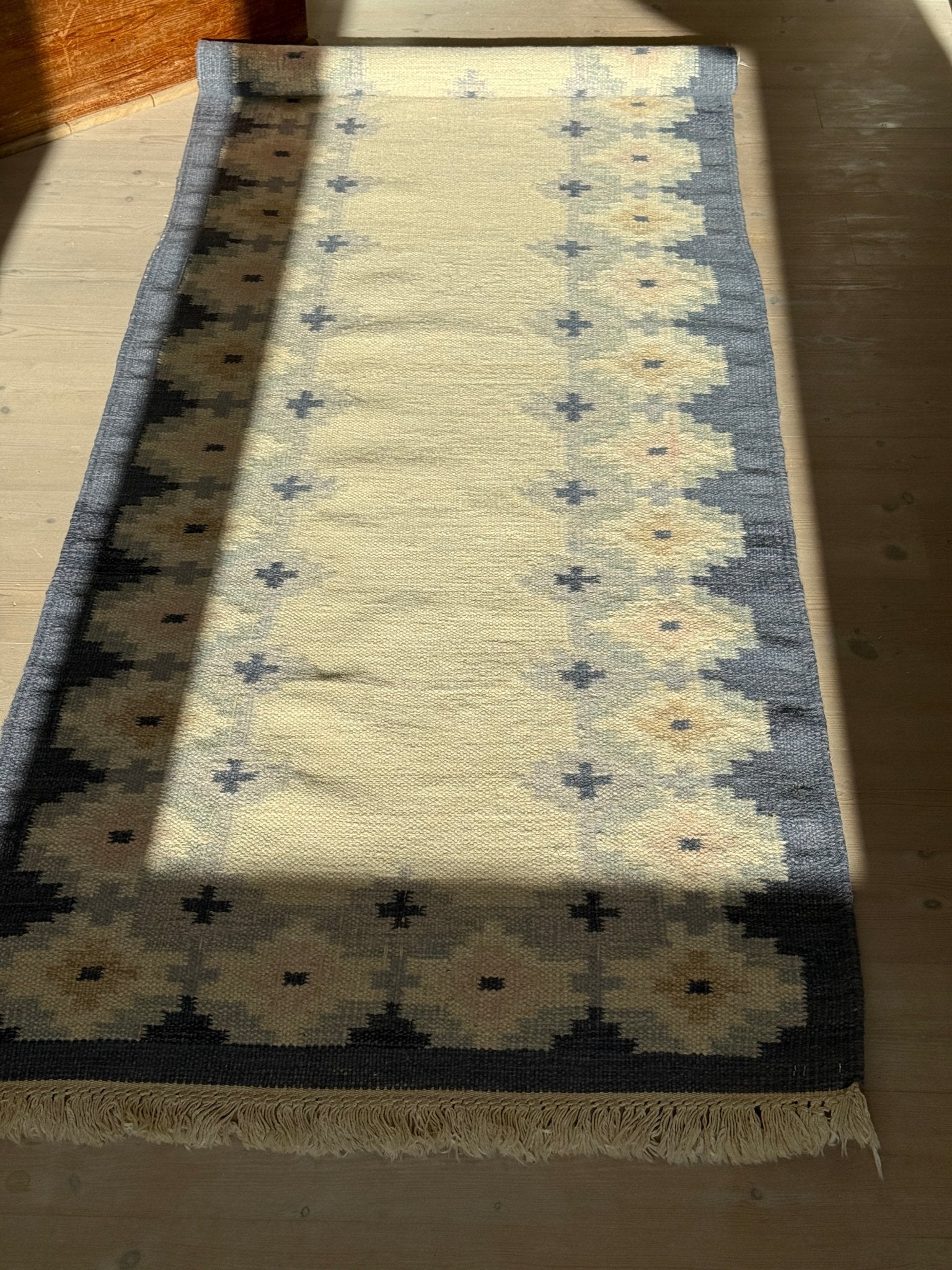 Blue flatweave runner - NEROLI