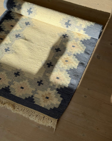 Blue flatweave runner - NEROLI