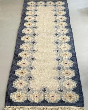 Blue flatweave runner - NEROLI