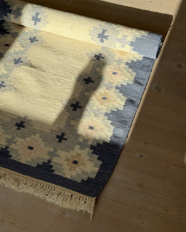 Blue flatweave runner - NEROLI