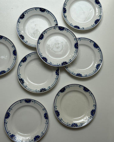 Blue floral cake plates (10 pcs) - NEROLI