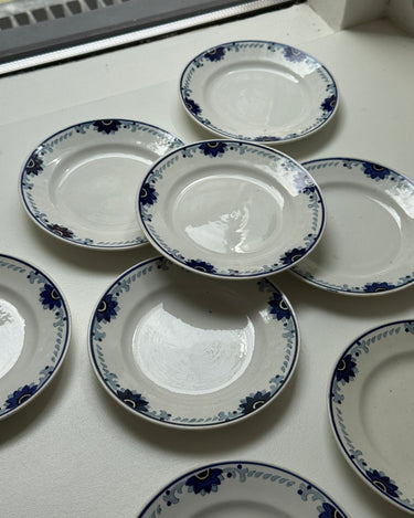 Blue floral cake plates (10 pcs) - NEROLI