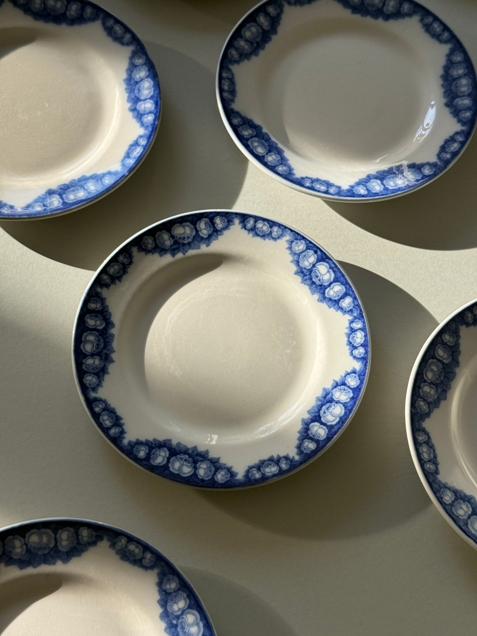 Blue floral cake plates (8 pcs) - NEROLI