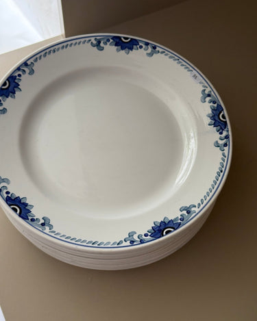 Blue floral dinner plates (12 pcs) - NEROLI