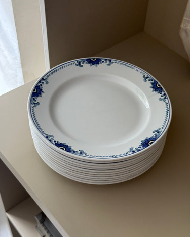 Blue floral dinner plates (12 pcs) - NEROLI