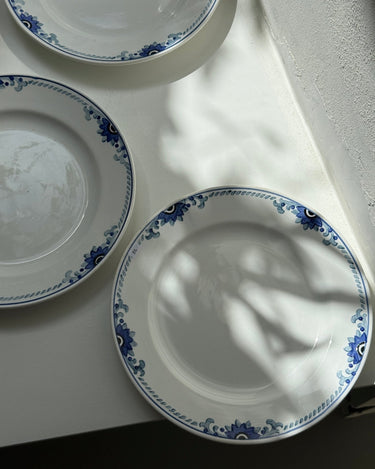 Blue floral dinner plates (12 pcs) - NEROLI
