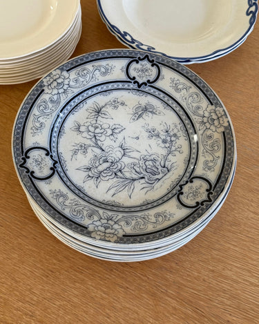Blue floral dinner plates (4 pcs) - NEROLI