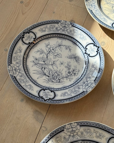 Blue floral dinner plates (4 pcs) - NEROLI