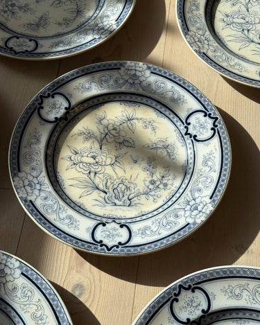 Blue floral dinner plates (4 pcs) - NEROLI