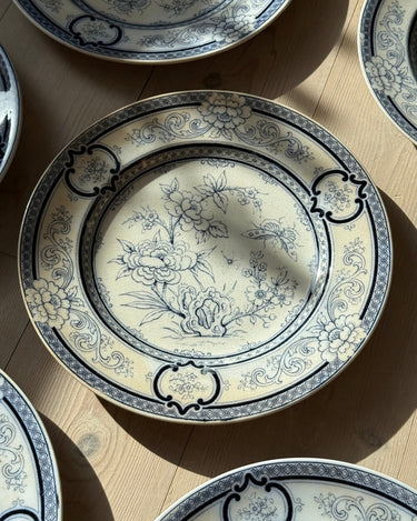 Blue floral dinner plates (4 pcs) - NEROLI