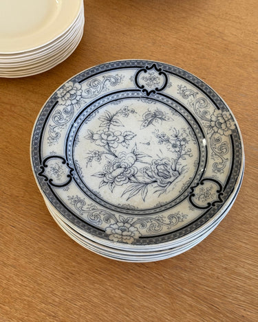 Blue floral dinner plates (4 pcs) - NEROLI