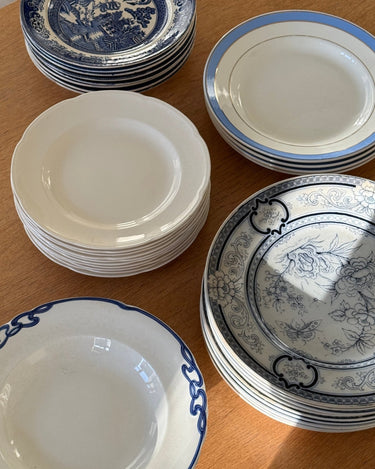 Blue floral dinner plates (4 pcs) - NEROLI
