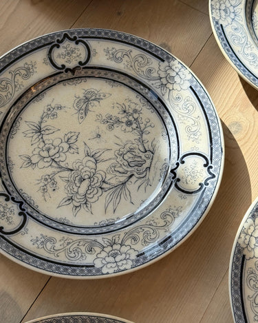 Blue floral dinner plates (4 pcs) - NEROLI